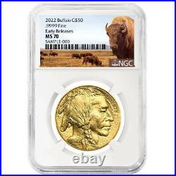 Presale 2022 $50 American Gold Buffalo NGC MS70 ER Buffalo Label