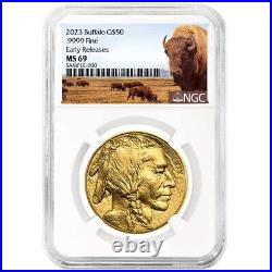 Presale 2023 $50 American Gold Buffalo NGC MS69 ER Buffalo Label