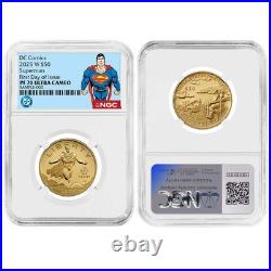 Presale 2025-W Proof $50 Superman DC Comics 1/2 oz Gold Coin NGC PF70UC FDI