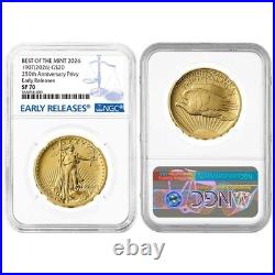 Presale 2026-W 1907 Gold Saint-Gaudens and Silver Medal 2pc Set NGC SP70 ER