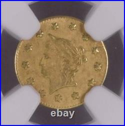 RARE 1858 1/2 California Fractional Gold / NGC MS61 W#5 / POP 7 R. 7