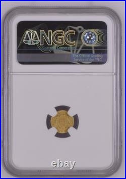 RARE 1858 1/2 California Fractional Gold / NGC MS61 W#5 / POP 7 R. 7