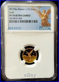 REDUCED 2017 Mexico Gold Proof Libertad 5 Coin Set NGC PF70 Ultra Cameo-COA