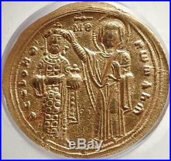 ROMANUS III ARGYROS Ancient 1028AD GOLD Byzantine Coin w JESUS & MARY NGC i66911