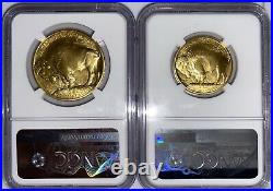 Rare 2008 W UNC Burnished American Gold Buffalo 4 Coins Set NGC MS70 (SP70)