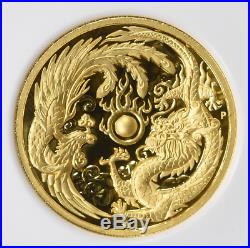 Rare! 2017-p 2 Oz Gold Dragon & Phoenix Ngc Pf 70 Uc Hr $6,288.88