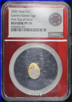 Rare 2025 Niue $1 Golden Goose Egg 1g Gold NGC RP-70 FDOI Red Core EDC Label Rare 2025 Niue $1 Golden Goose Egg 1g Gold NGC RP-70 FDOI Red Core EDC Label