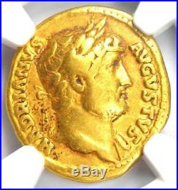 Roman Hadrian Gold AV Aureus Coin 117-138 AD Certified NGC Fine