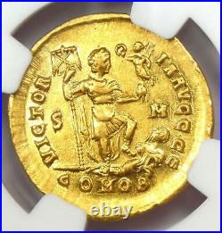 Roman Theodosius I AV Solidus Gold Coin 379-395 AD Certified NGC Choice AU