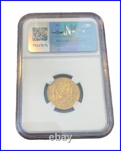 Romania 1883B Gold 20 Lei NGC AU58 Carol I