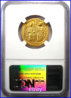 Romanus III AV Gold Nomisma Christ Coin 1028-1034 AD NGC AU 5/5 Strike Romanus III AV Gold Nomisma Christ Coin 1028-1034 AD NGC AU 5/5 Strike