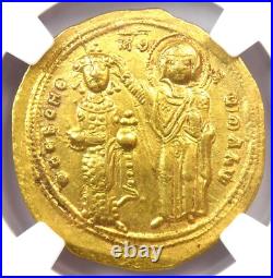 Romanus III AV Gold Nomisma Christ Coin 1028-1034 AD NGC AU 5/5 Strike Romanus III AV Gold Nomisma Christ Coin 1028-1034 AD NGC AU 5/5 Strike