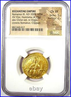 Romanus III AV Gold Nomisma Jesus Christ Coin 1028 AD Certified NGC Choice VF