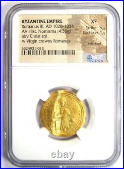 Romanus III AV Gold Nomisma Jesus Christ Coin 1028 AD Certified NGC XF (EF)