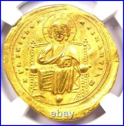 Romanus III AV Gold Nomisma Jesus Christ Coin 1028 AD NGC Choice XF (EF)