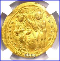 Romanus III AV Gold Nomisma Jesus Christ Coin 1028 AD NGC Choice XF (EF)