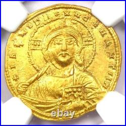 Romanus II AV Solidus Gold Jesus Christ Coin 959-963 AD Certified NGC AU