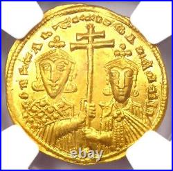 Romanus II AV Solidus Gold Jesus Christ Coin 959-963 AD Certified NGC AU