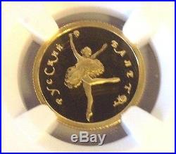 Russia 1993 Gold Coin 25 Roubles Ballet Ballerina Y#417 NGC PF69 Low Mintage