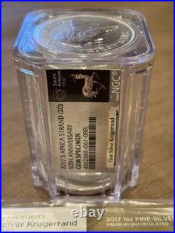 SEALED TUBE NGC GEM SPECIMEN 2017 SILVER KRUGERRAND 50th ANNIVERSARY