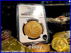SPAIN 1701 8 ESCUDOS DOUBLOON NGC 58 ONLY 1 KNOWN KING Philip GOLD COIN TREASURE