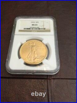 Saint Gaudens US Gold Double Eagle $20 NGC MS 63 1924