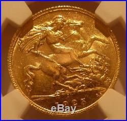 South Africa 1925 SA Gold 1/2 Sovereign NGC AU58