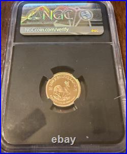 South Africa 2018 1/10 oz Gold Krugerrand NGC PF-70 Ult. Cameo with signature