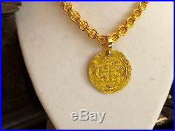 Spain 1516 1 Escudo Pendant Necklace Jewelry Pirate Gold Coins Shipwreck Treasur