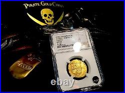 Spain 1556-98 2 Escudos Ngc 62 Pirate Gold Coins Atocha Era Shipwreck Treasure