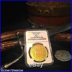 Spain 1708 8 Escudos Doubloon Ngc Only 1 Known Gold Coin Treasure Pirate Crystal
