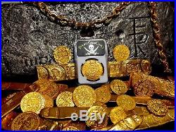 Spain 1717 8 Escudos Ngc 58 Only 1 Known! Pirate Gold Treasure Pirate Coin Fleet