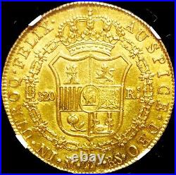 Spain 1810 M Rs Joseph Napoleon 320 Reales De Vellon Gold? Ngc Au 53