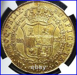 Spain 1810 M Rs Joseph Napoleon 320 Reales De Vellon Gold? Ngc Au 53