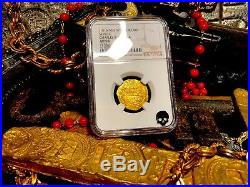 Spain 1 Escudo 1516-56 Full Crown & Legends Ngc 58 Pirate Gold Coins Treasure