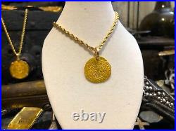 Spain 1 Escudo 1516-56 Jewelry Necklace Pirate Gold Coins Shipwreck Treasure