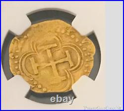 Spain 1 Escudo 1516-56 Seville Pirate Gold Coins Ngc 45 Shipwreck Treasure Cob