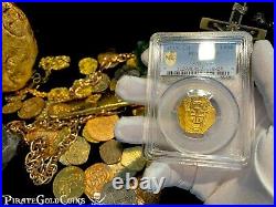 Spain 2 Escudos 1556-1621 Pcgs 45 Atocha Era Pirate Gold Coins Treasure Loot