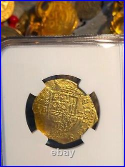 Spain 2 Escudos 1556-98 Ngc 63 Pirate Gold Coins Shipwreck Treasure Atocha Era