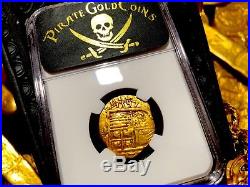 Spain 2 Escudos Fully Dated 1597 Ngc 50 Pirate Gold Treasure Shipwreck Coin Cob