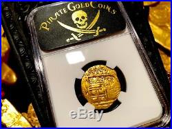 Spain 2 Escudos Fully Dated 1597 Ngc 50 Pirate Gold Treasure Shipwreck Coin Cob