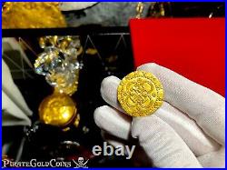 Spain 2 Escudos Ngc 61 Pirate Gold Coins 1556-98 Treasure Doubloon Cob Philip II