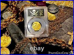 Spain 4 Escudos 1630-55 Brute Style Pcgs 62 Pirate Gold Coins Doubloon Treasur