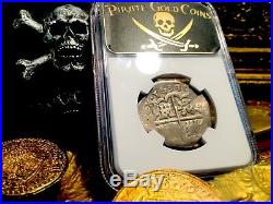 Spain 4 Reales 1633 Seville Ngc Det Pirate Gold Coins Treasure Shipwreck Jewelry