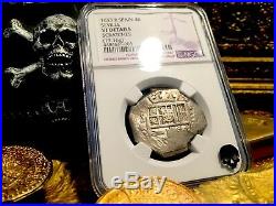 Spain 4 Reales 1633 Seville Ngc Det Pirate Gold Coins Treasure Shipwreck Jewelry