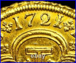 Spain? 8 Escudos 1721/19? Segovia Gold Royal? Ngc Au-55? Very Rare