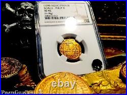 Spain Dated 1622 2 Escudos Ngc 45 Atocha Year Treasure Pirate Gold Coins Cob