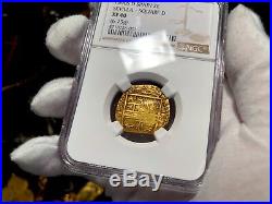 Spain Full Date 1590 2 Escudos Ngc 40 Gold Pirate Gold Coins Treasure Shipwreck