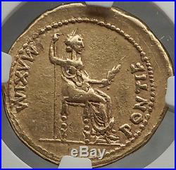 TIBERIUS 18-35AD Gold AV Aureus Authentic Ancient Roman Coin Livia SUPERB NGC XF