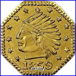 TOP POP! 1859 CALIFORNIA GOLD, INDIAN #4b / MS65 NGC / HR6 / GOLD RUSH